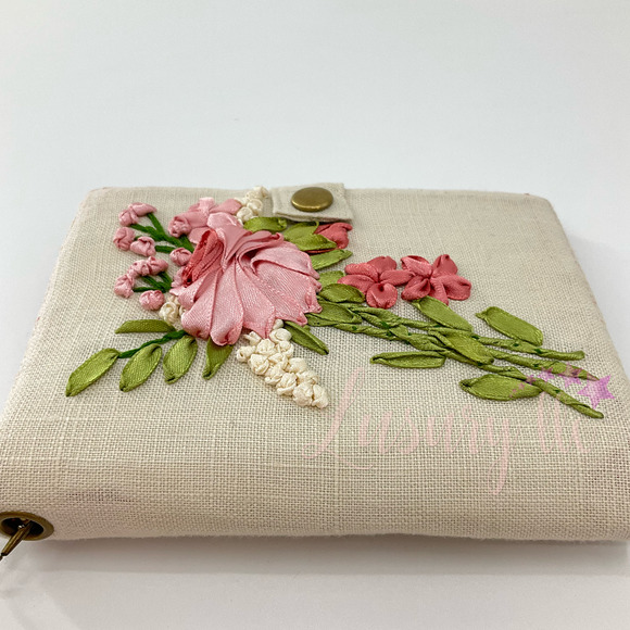 Pink Rose Embroidery Passport Wallet, Birthday Gift, Versatile Washable - Picture 3 of 13